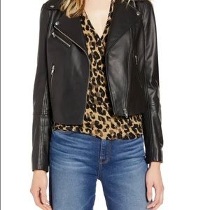 Halogen Nordstrom Leather Moto Biker Jacket